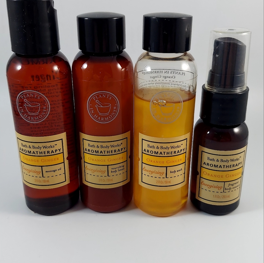 Bath & Body Works Orange Ginger Aromatherapy Travel size Set of 4 items